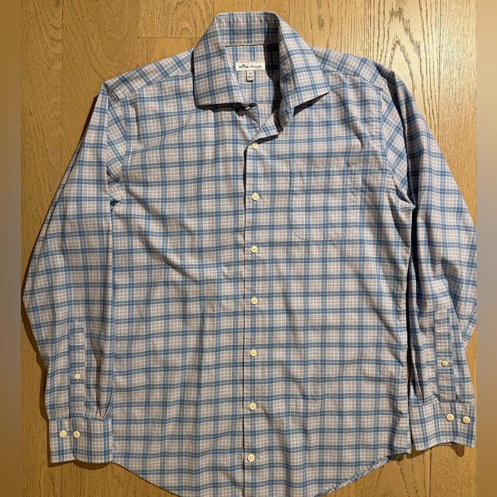 Peter Millar Men’s Langley Summer Soft Cotton Sport Shirt Size Medium